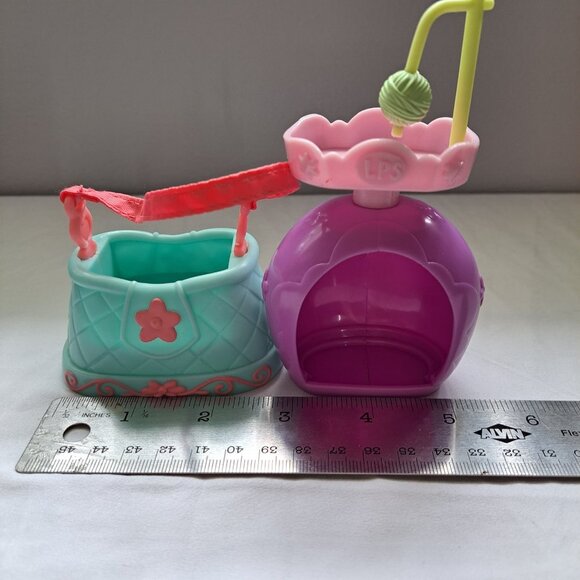 Littlest Pet Shop Blue & Pink Pet Carrier Purse Accessory &PURPLE PINK CAT TOWER - Picture 9 of 10